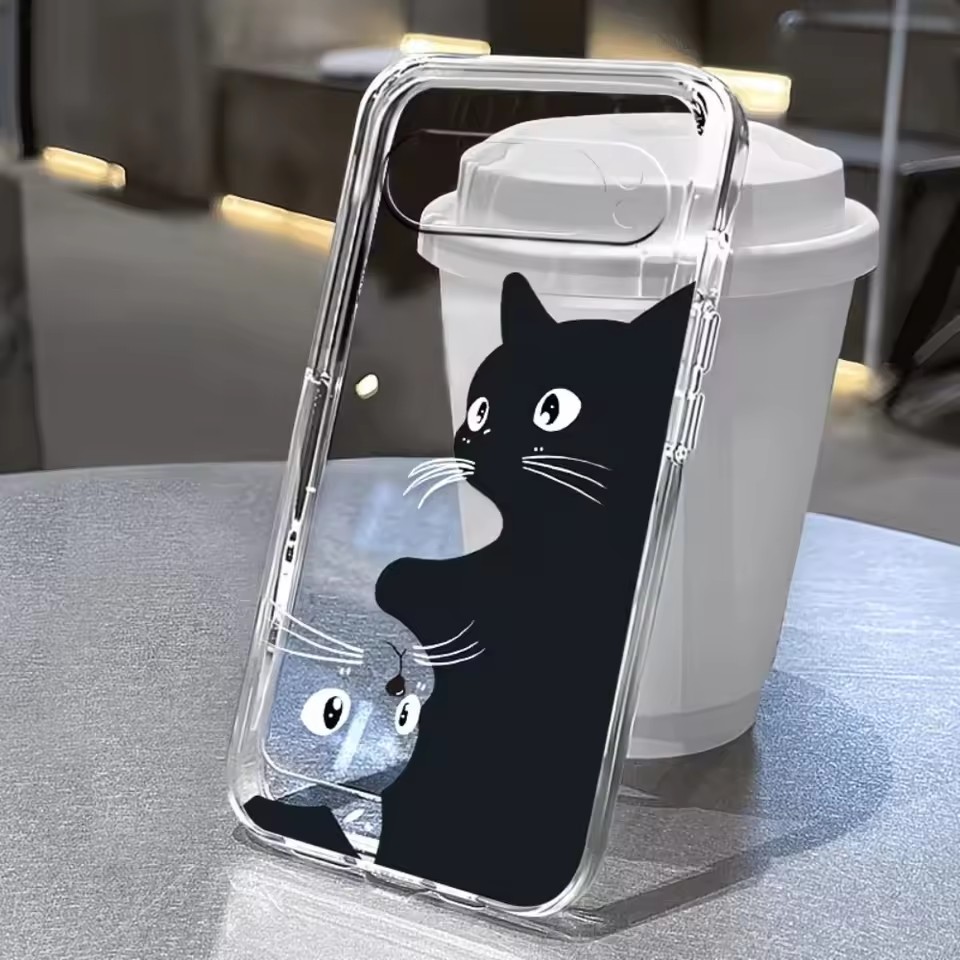 Google Pixel 9 Pro - Милый прозрачный мягкий чехол с рисунком